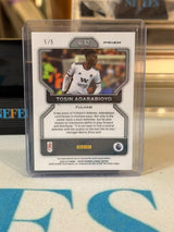 Tosin Adarabioyo 5/5 Green Prizm – Panini Prizm Premier League Soccer – Fulham trading card, back