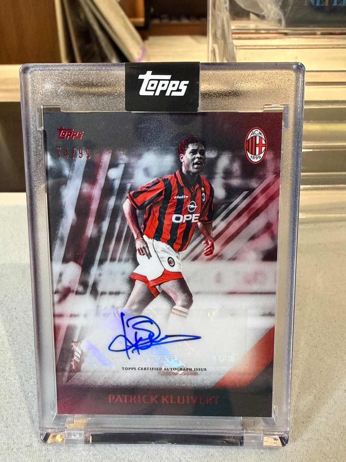 Patrick Kluivert I Rossoneri Autograph (Black) – 2024-25 Topps AC Milan 125° Anniversario – AC Milan trading card, front