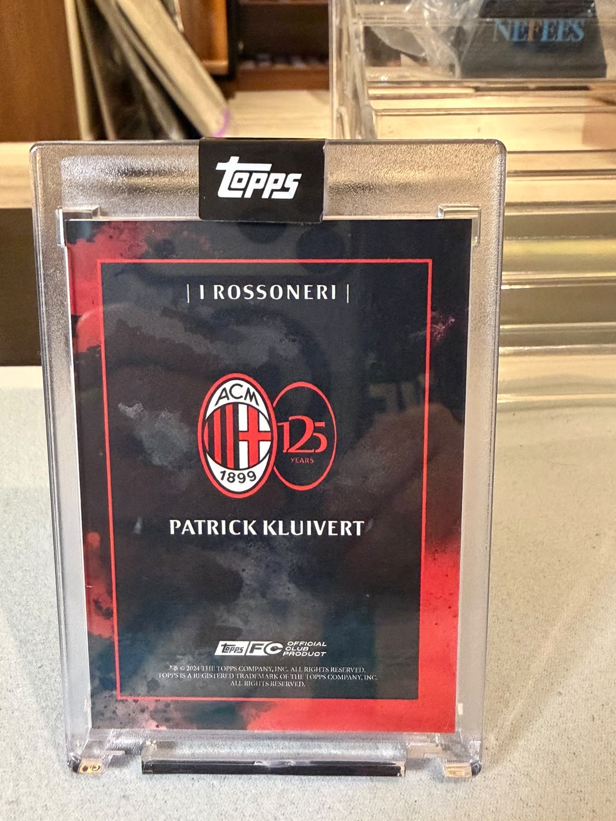 Patrick Kluivert I Rossoneri Autograph (Black) – 2024-25 Topps AC Milan 125° Anniversario – AC Milan trading card, back