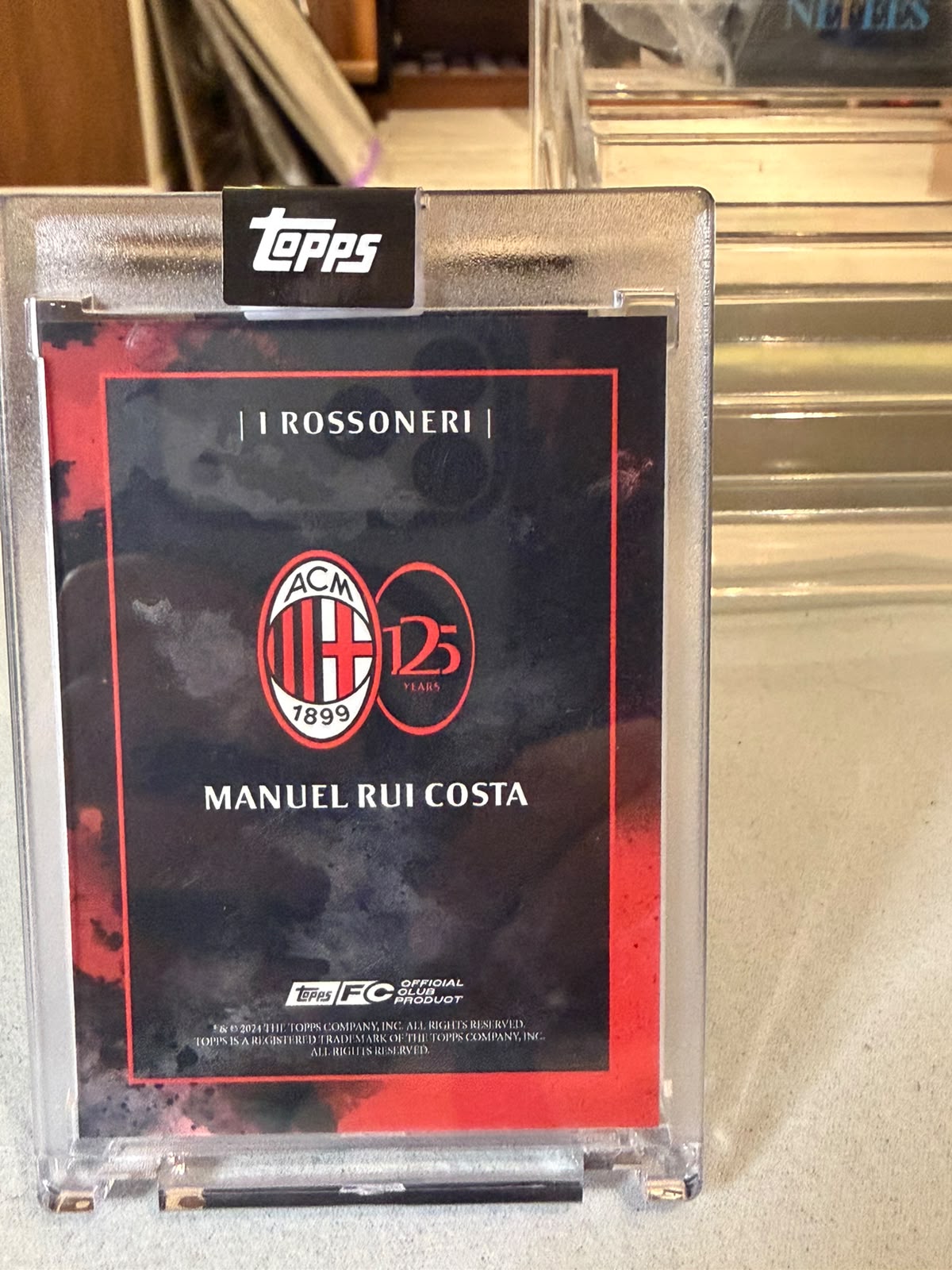 Manuel Rui Costa I Rossoneri Autograph (Red) – 2024-25 Topps AC Milan 125° Anniversario – AC Milan trading card, back