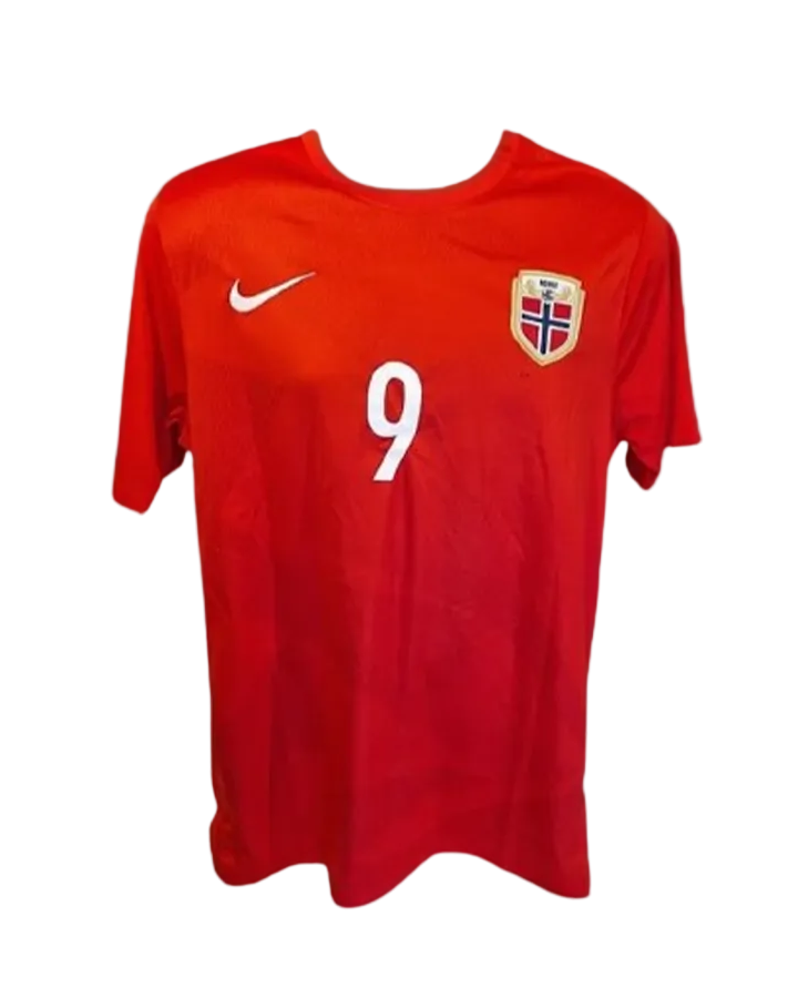 Red sports jersey with Nike logo and number 9 on a light gray background