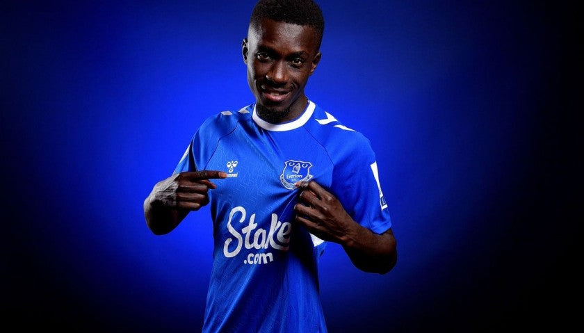 Idrissa Gueye Signed Everton Away Shirt 2022/23, number 27 detail
