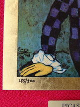 "Thoughtful Harlequin" gold lithograph by Pablo Picasso — numbering detail