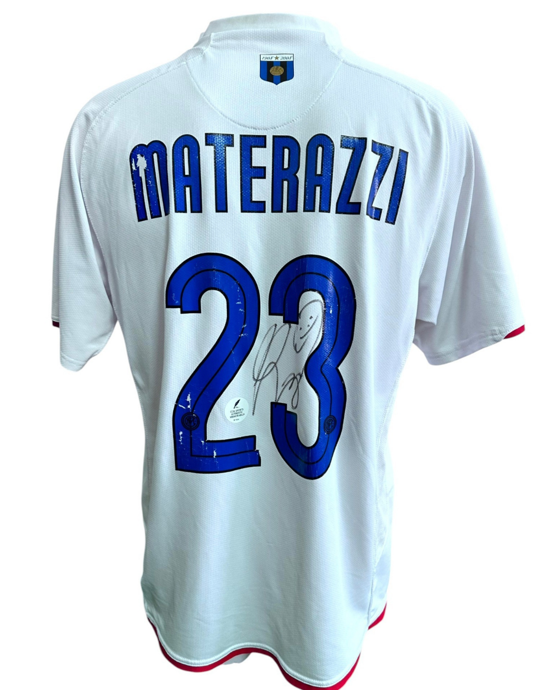 Materazzi Signed Inter Milan Shirt 2007/08, tag detail
