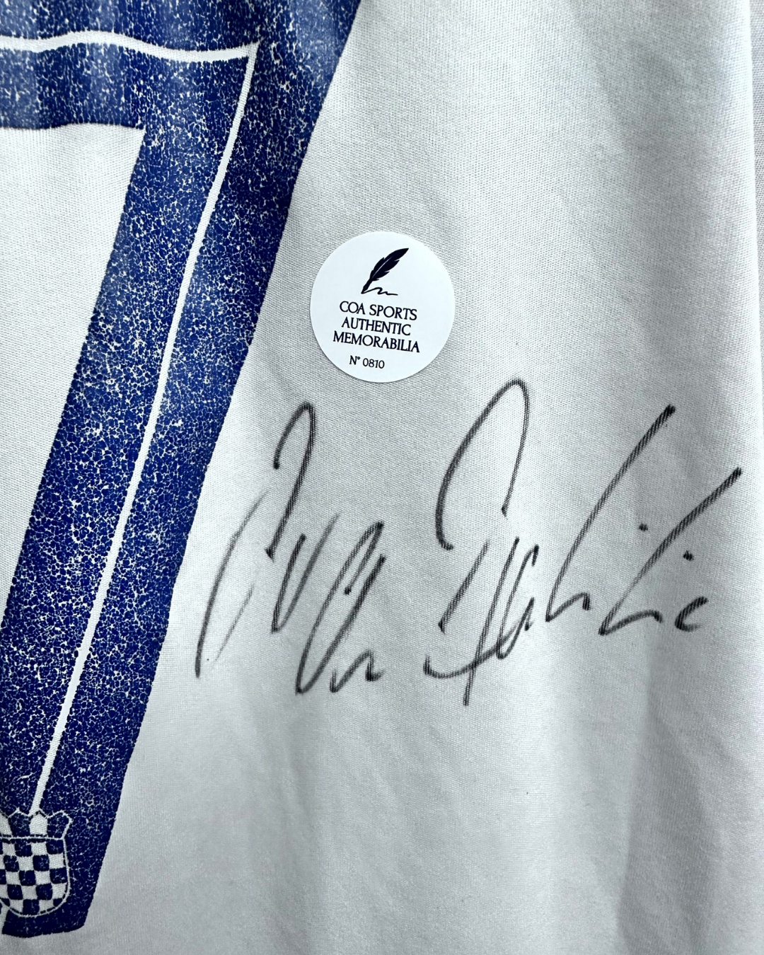 Rakitic Signed Croatia Shirt 2018, crest detail
