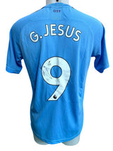 G. Jesus Signed Manchester City Shirt 2019/20, Manchester City emblem detail