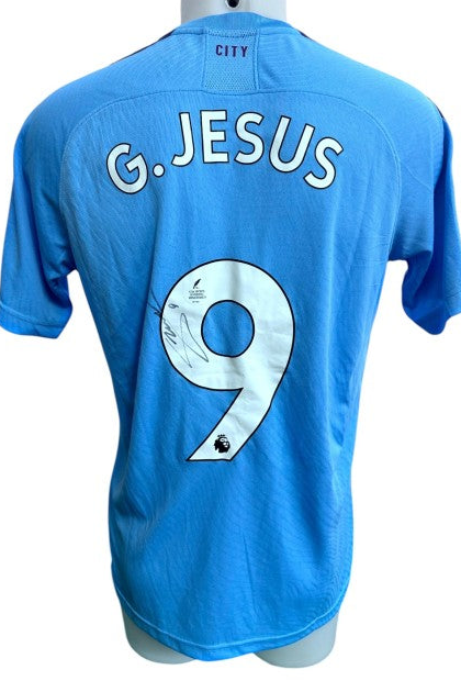 G. Jesus Signed Manchester City Shirt 2019/20, front