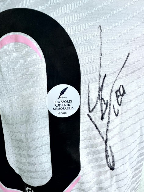 Lionel Messi Signed PSG Away Shirt 2021/22, name and number detail