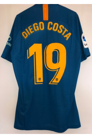 Diego Costa's Atletico Madrid match shirt 2018/19, front