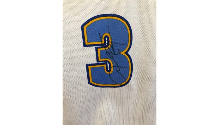 Allen Iverson #3 name and number detail on Nuggets jersey