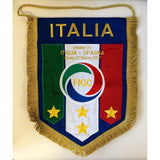 Close-up of Federico Chiesa's signature on the pennant