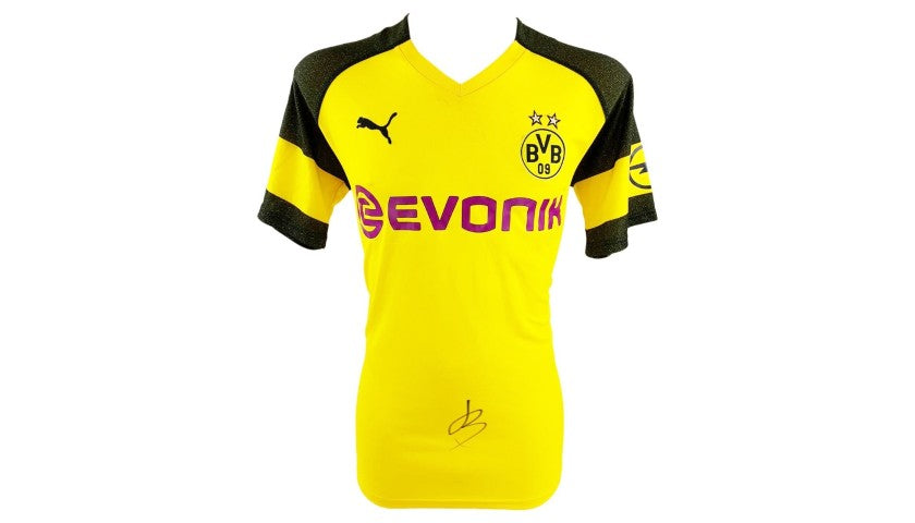 Official BVB Shirt 2018/19 Signed by Sancho, crest detail