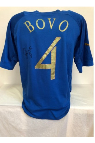 Bovo's Match-Issued Signed Italy Shirt 2004, front