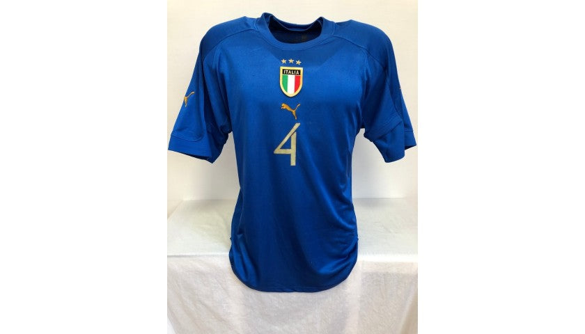 Bovo's Match-Issued Signed Italy Shirt 2004, back