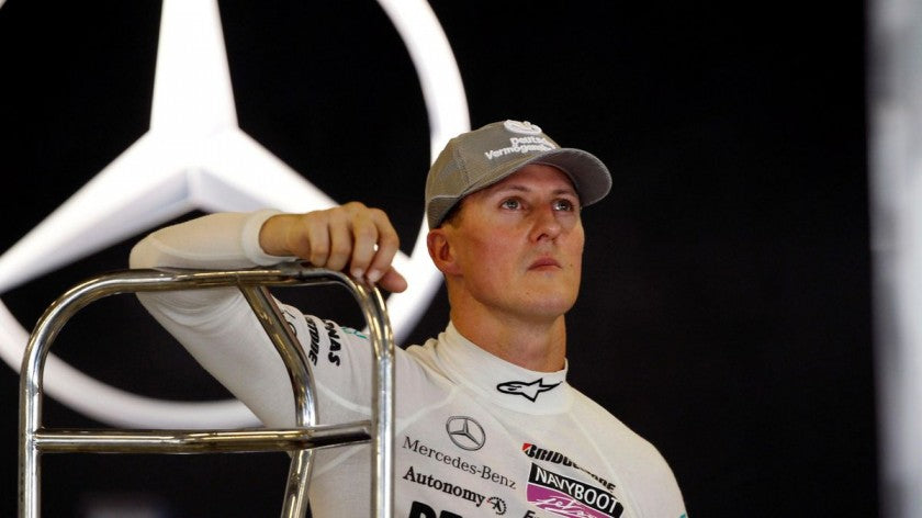 Detail of the DVAG logo on the Michael Schumacher signed cap