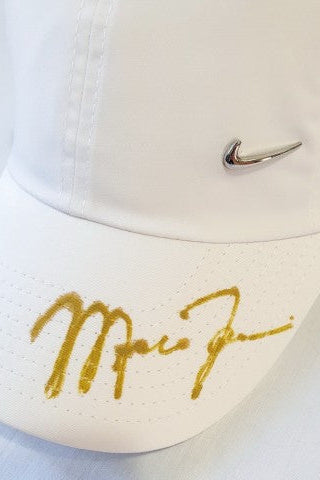 Back of the official Nike cap signed by Michael Jordan
