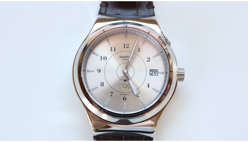 IOC commemorative medal and Swatch watches presentation set