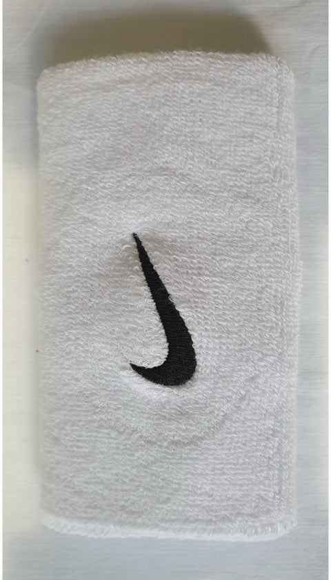 Close-up of Rafa Nadal's signature on the Nike wristband