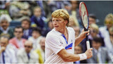 Full length view of the Boris Becker signed tennis racquet