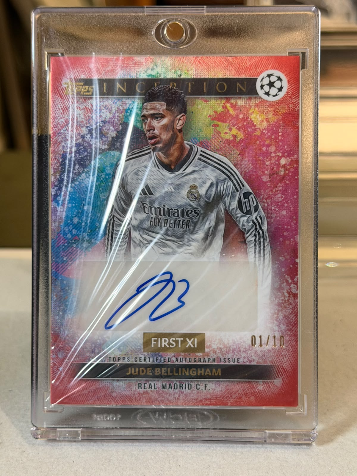 Jude Bellingham front - 2024/25 Topps Inception UEFA Club Competitions First XI Autograph 01/10