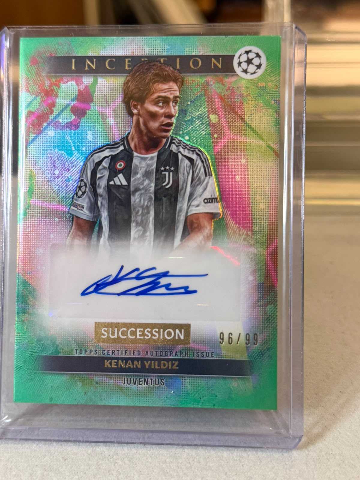 Kenan Yıldız front - 2024/25 Topps Inception UEFA Club Competitions 96/99