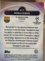 Ronaldinho 02/50 Ageless Alchemy – Topps Merlin UEFA Club Competitions 2024/25 – FC Barcelona trading card, back