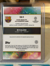 Rivaldo 49/49 Star Quality Autograph – Topps Inception UEFA Club Competitions 2024/25 – FC Barcelona trading card, back