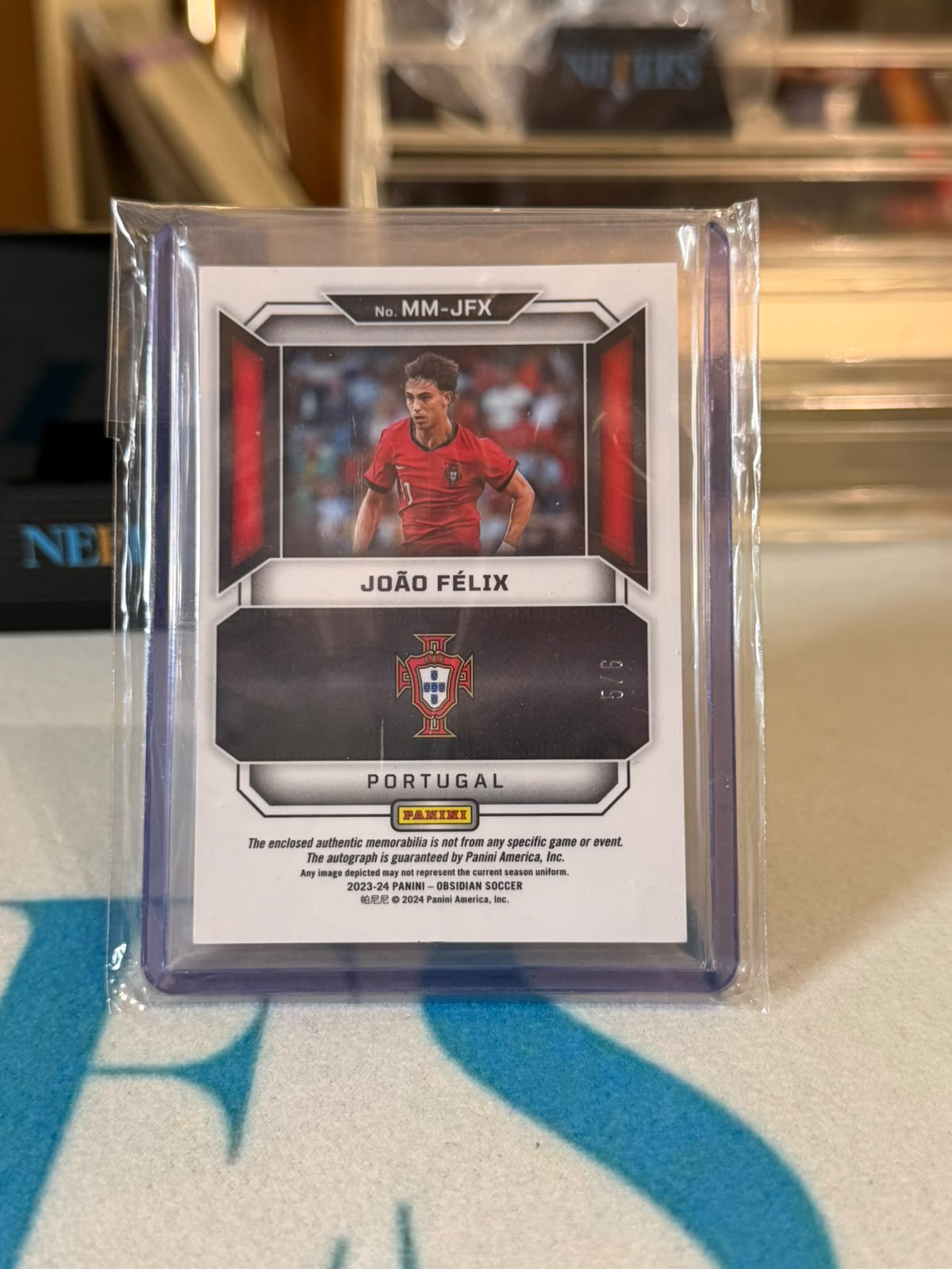 João Félix MM-JFX 5/6 – Portugal trading card, back