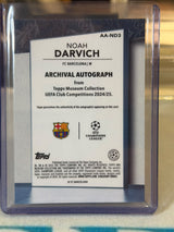 Noah Darvich 06/75 Archival Autograph – Topps Museum Collection UEFA Club Competitions 2024/25 – FC Barcelona trading card, b