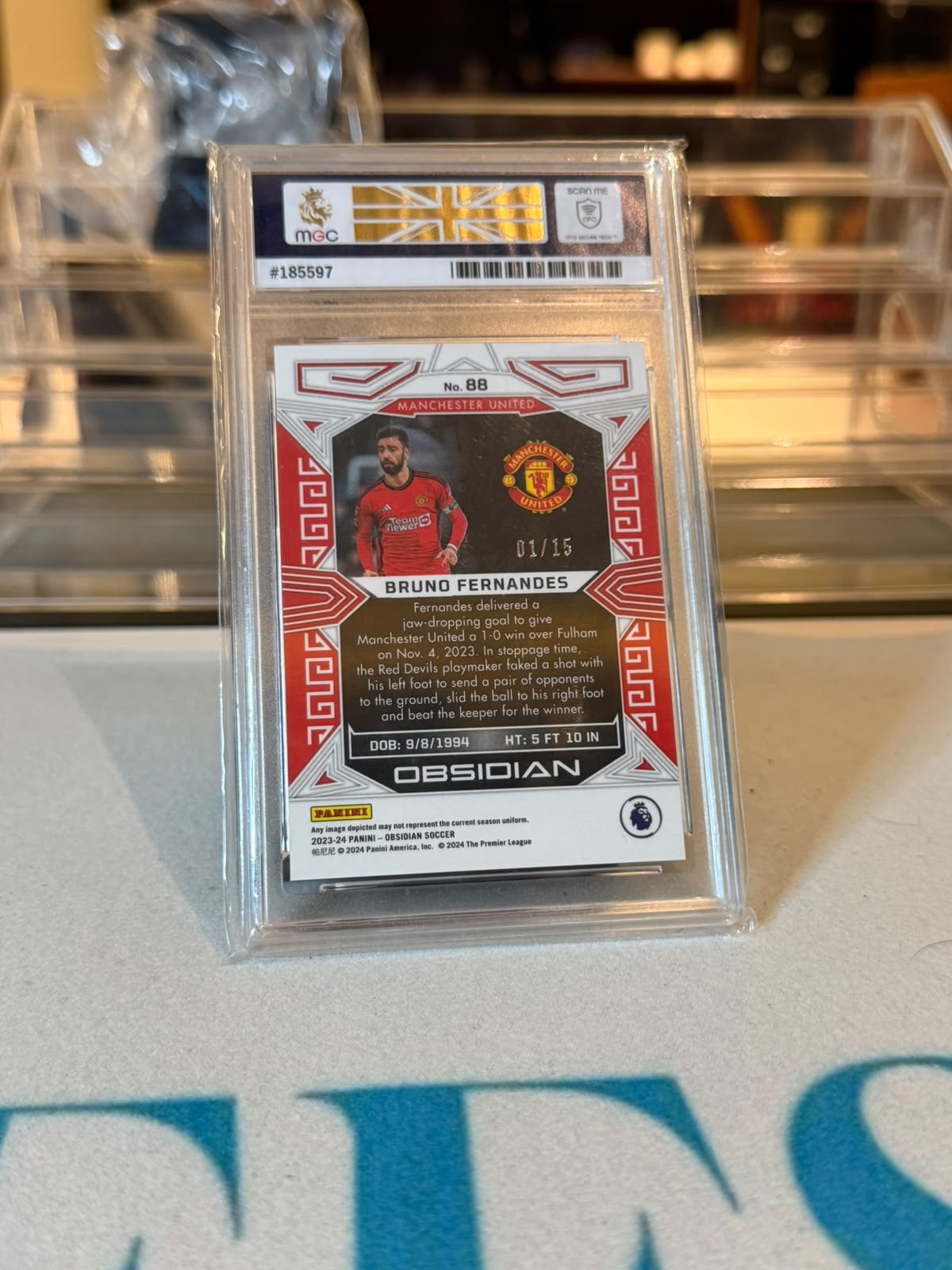 Bruno Fernandes Manchester United MGC 10 slab, certification 185597