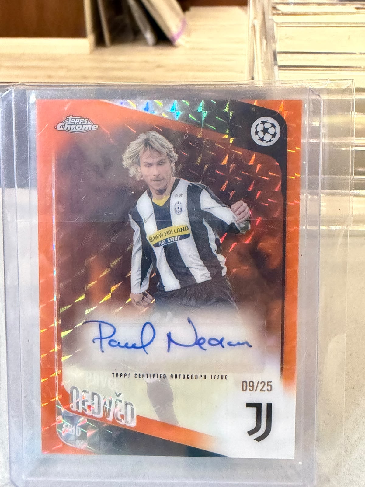 Pavel Nedvěd front - 2025/26 Topps Chrome UEFA Club Competitions 09/25