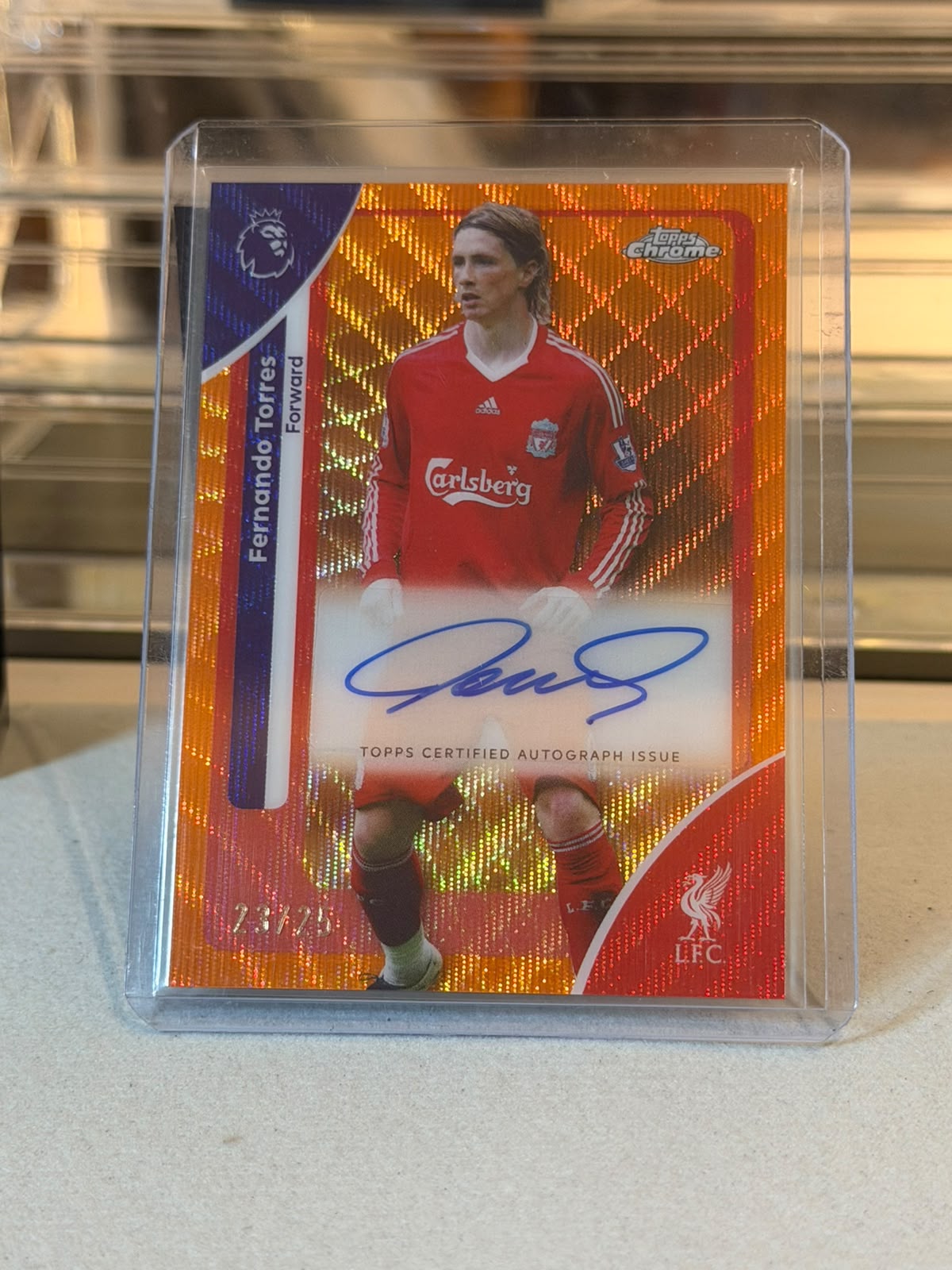 Fernando Torres 23/25 #CA-FT Orange Refractor Autograph 2026 Topps Chrome Premier League - front