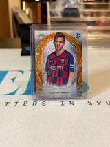 Lionel Messi Ultimate Stage Chrome Card – 2024/25 Topps Chrome UEFA Club Competitions – FC Barcelona trading card, front