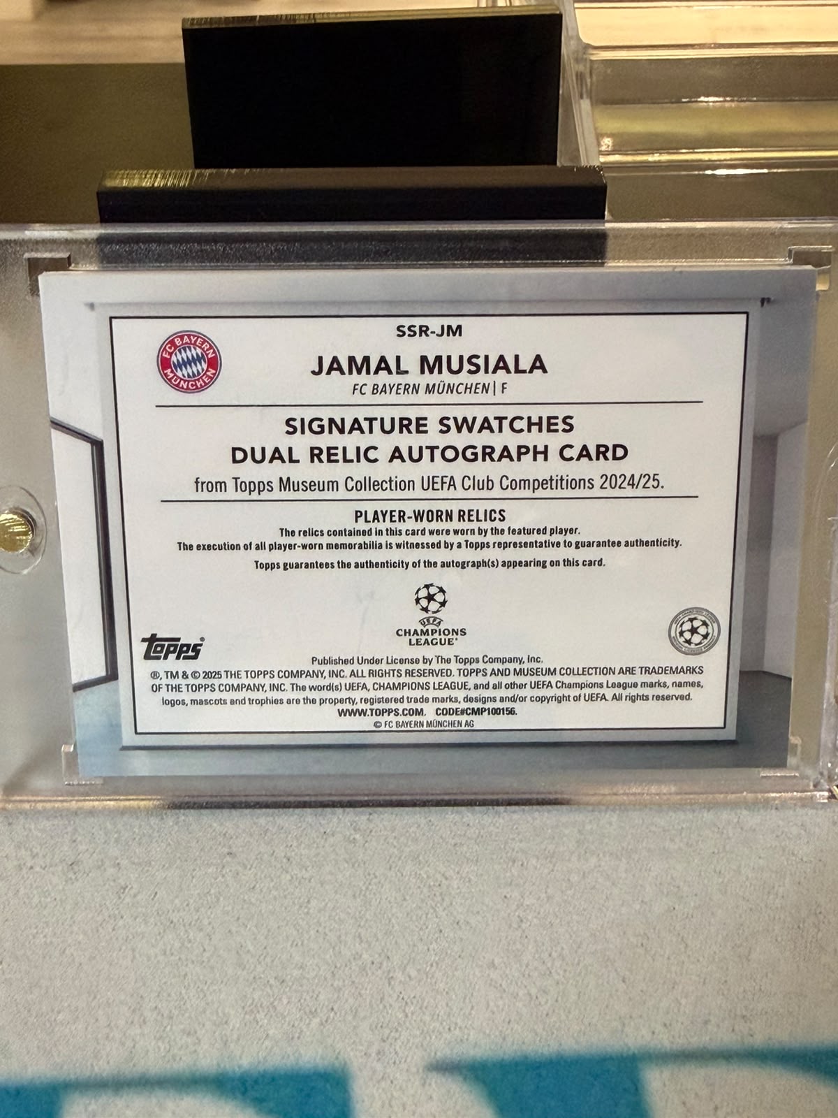 FC Bayern batch card SKU C0000477 back