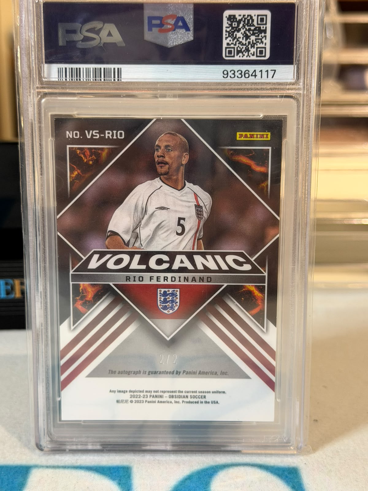 Rio Ferdinand 2/2 – England trading card, back