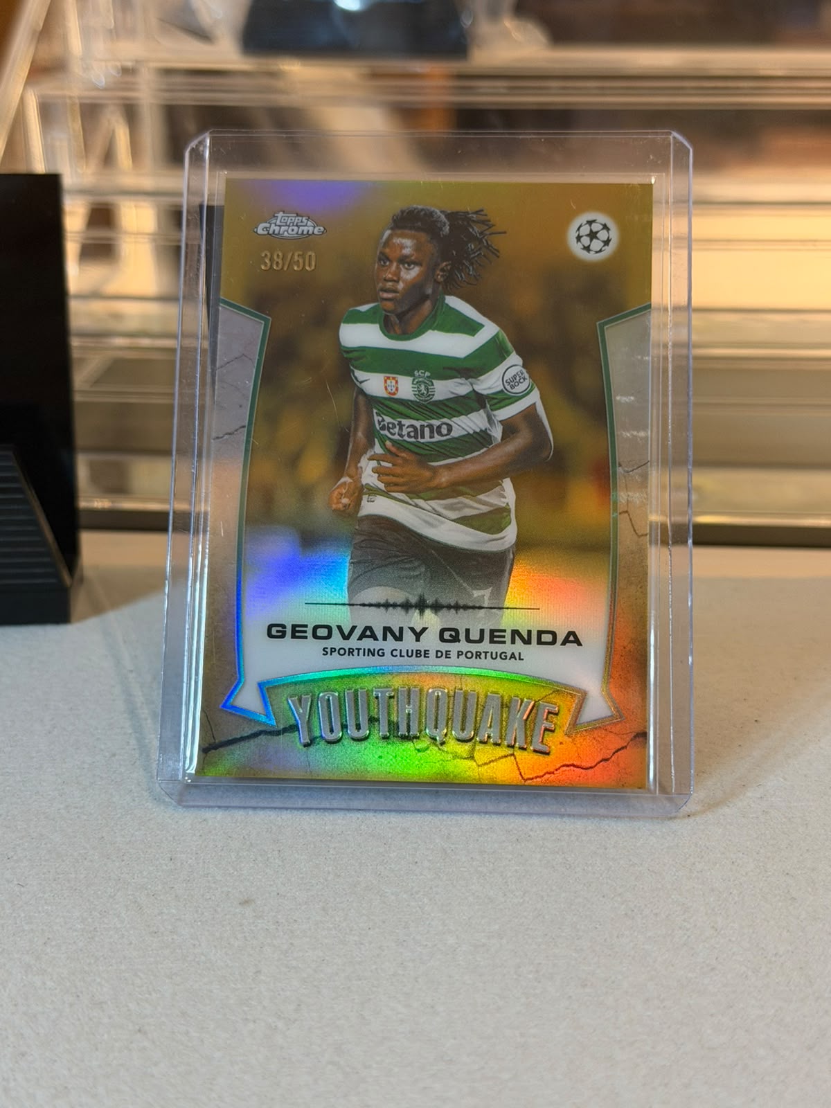 Geovany Quenda 38/50 #YQ-15 Youthquake 2026 Topps Chrome UEFA Champions League - front