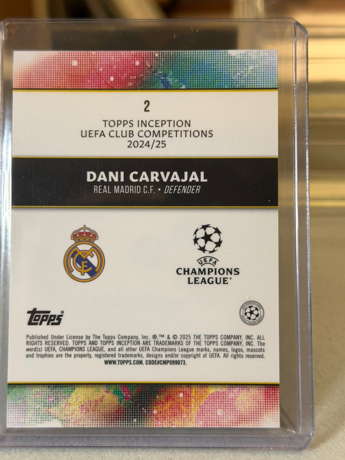 Dani Carvajal back - 2024/25 Topps Inception UEFA Club Competitions First XI 17/49