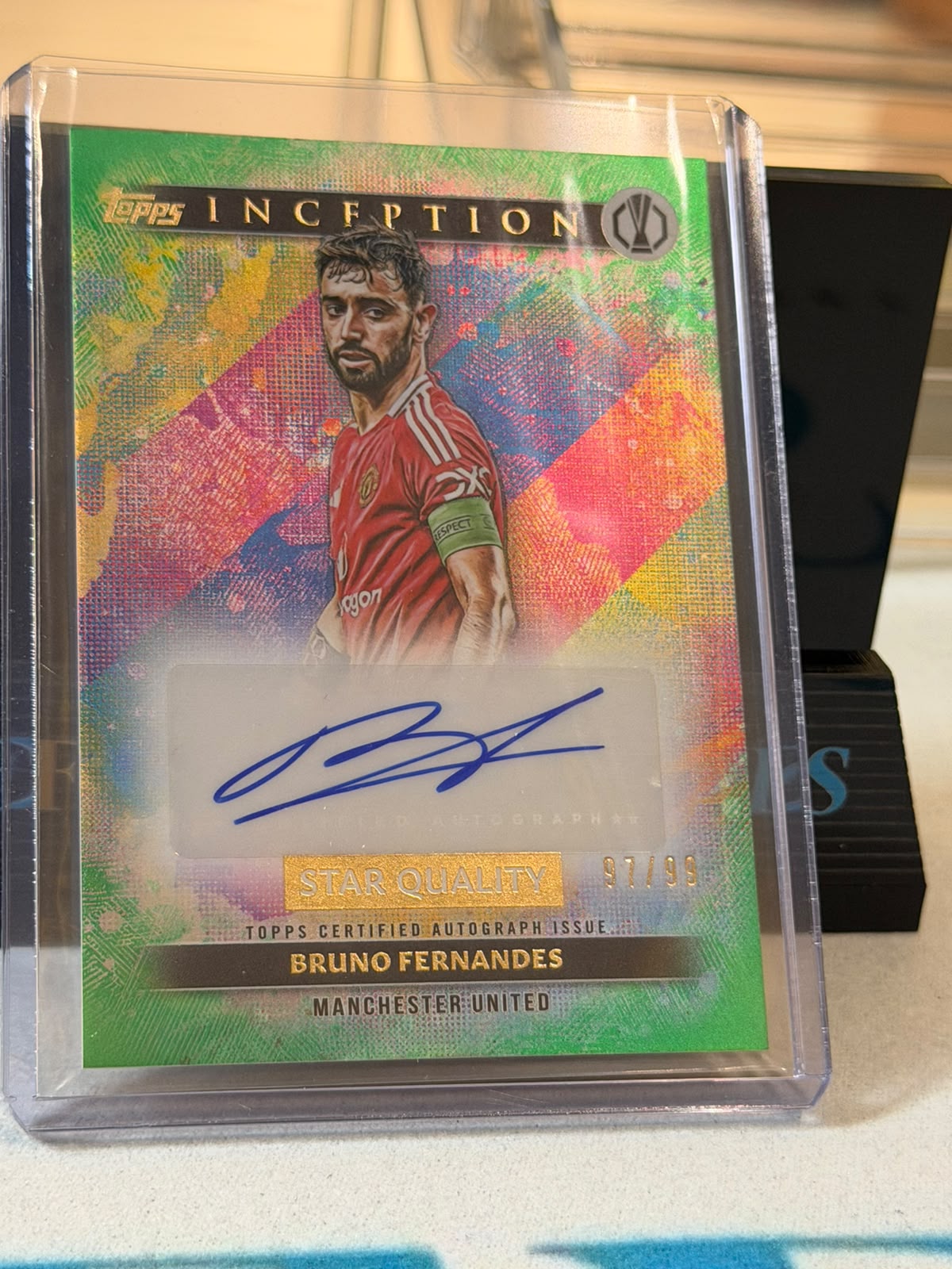 Bruno Fernandes 97/99 – Star Quality Autograph (Green) Manchester United trading card, front
