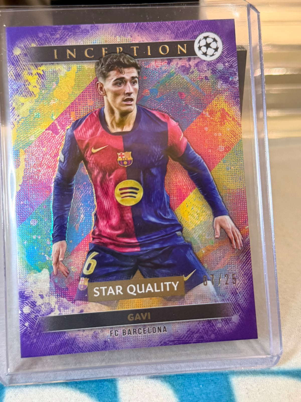 Gavi 07/25 Star Quality (#52) – Topps Inception UEFA Club Competitions 2024/25 – FC Barcelona trading card, front
