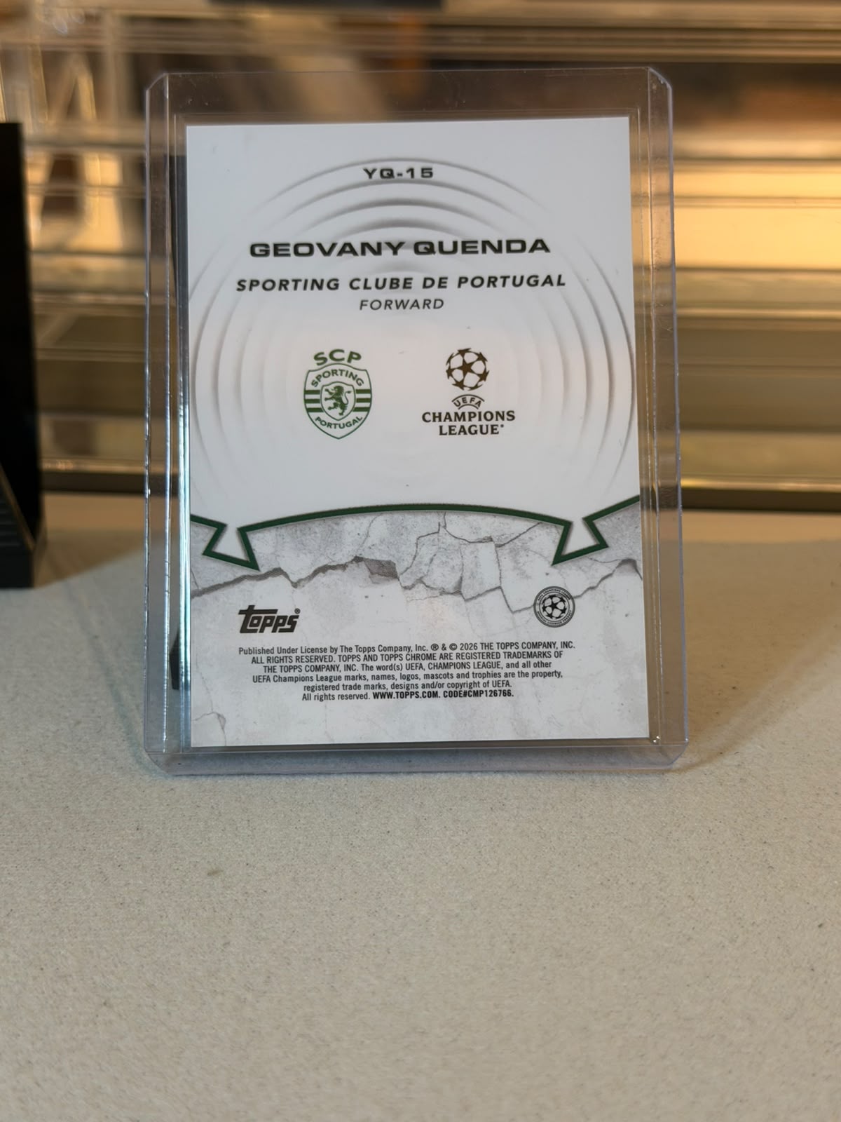 Geovany Quenda 38/50 #YQ-15 Youthquake 2026 Topps Chrome UEFA Champions League - back