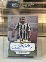 Giorgio Chiellini Juventus 2024/25 Topps Definitive UEFA Club Competitions Defining Images Autograph Collection card #DIAL-GC 21/25 front