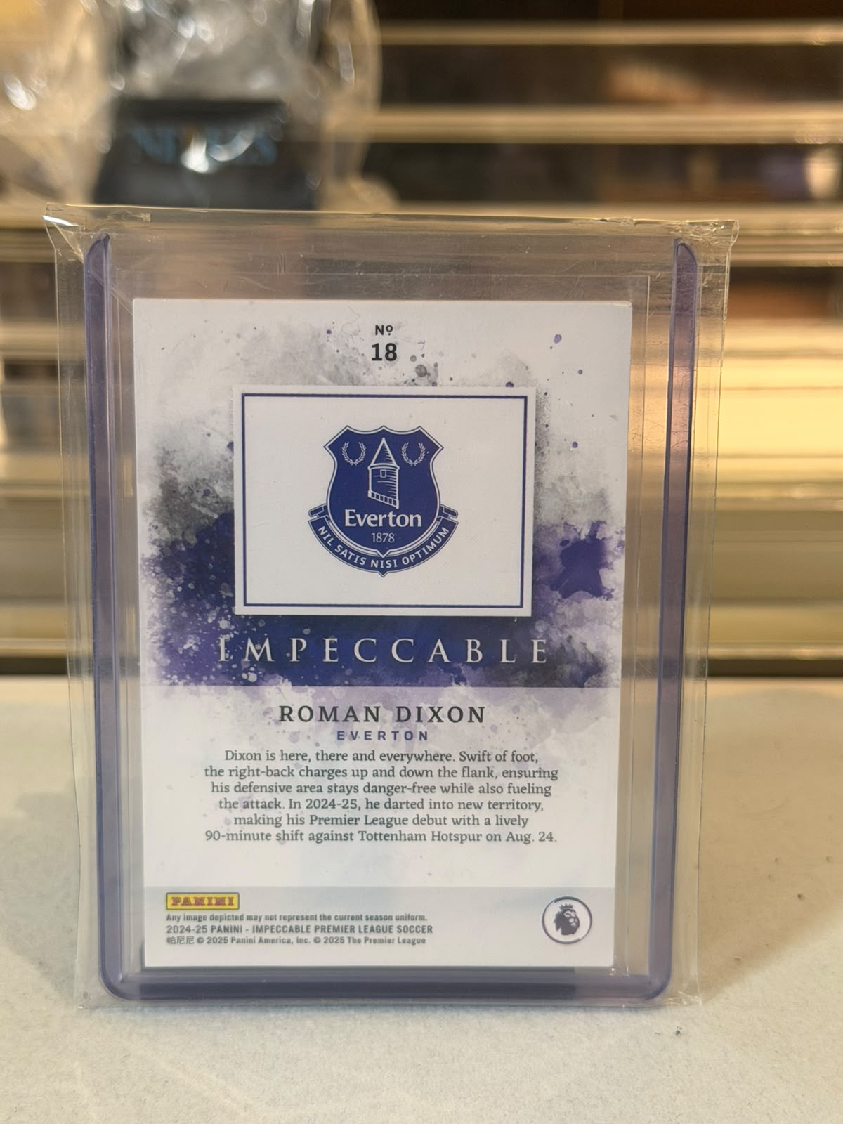 Roman Dixon back - 2024-25 Panini Impeccable Premier League Soccer RC No. 18 1/1
