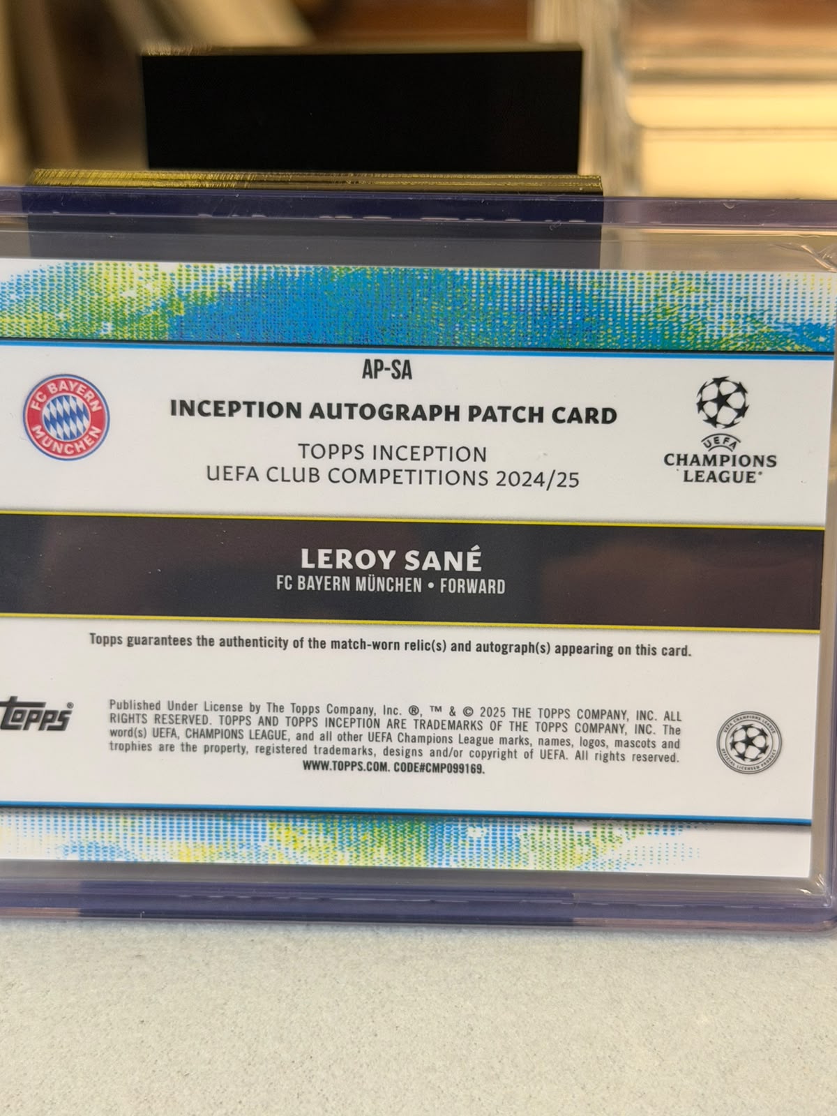 FC Bayern batch card SKU C0000465 back