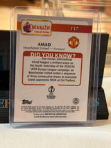 Amad Diallo 16/30 #117 – White Border Manchester United trading card, back