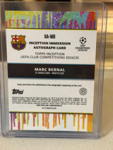 Marc Bernal 053/100 Inception Immersion Autograph – Topps Inception UEFA Club Competitions 2024/25 – FC Barcelona trading car