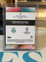 Geovany Quenda 30/75 Emerging Stars Pink 2024/25 Topps Inception UEFA – Sporting CP trading card, back