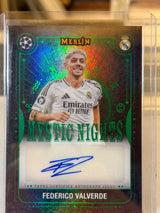 Federico Valverde front - 2024/25 Topps Merlin UEFA Club Competitions Mystic Nights Autograph 59/99