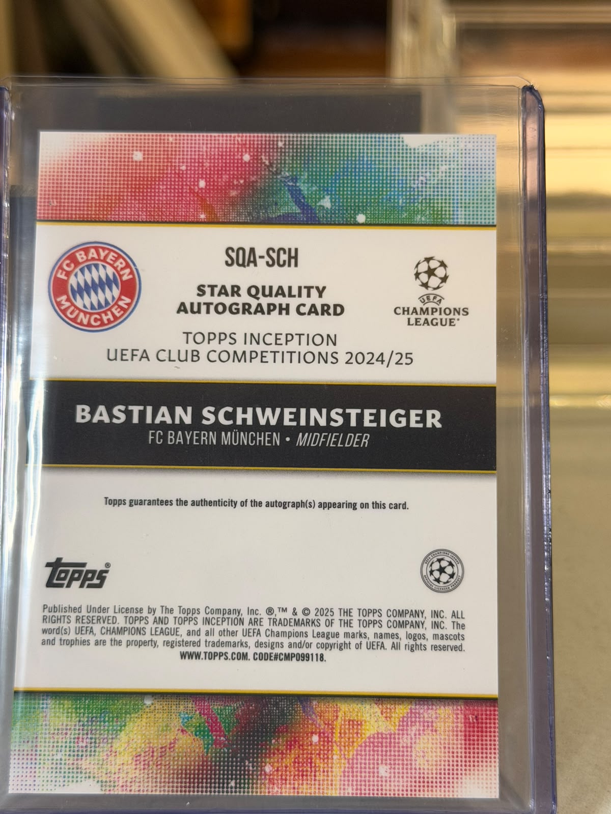 FC Bayern batch card SKU C0000461 back