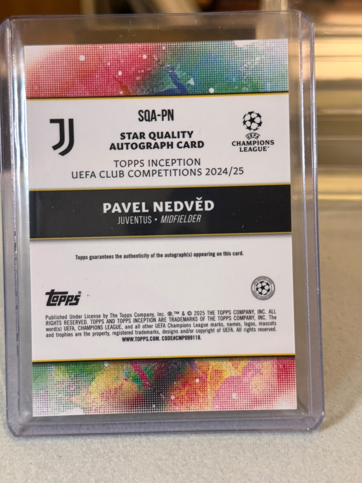 Pavel Nedvěd back - 2024/25 Topps Inception UEFA Club Competitions 19/49