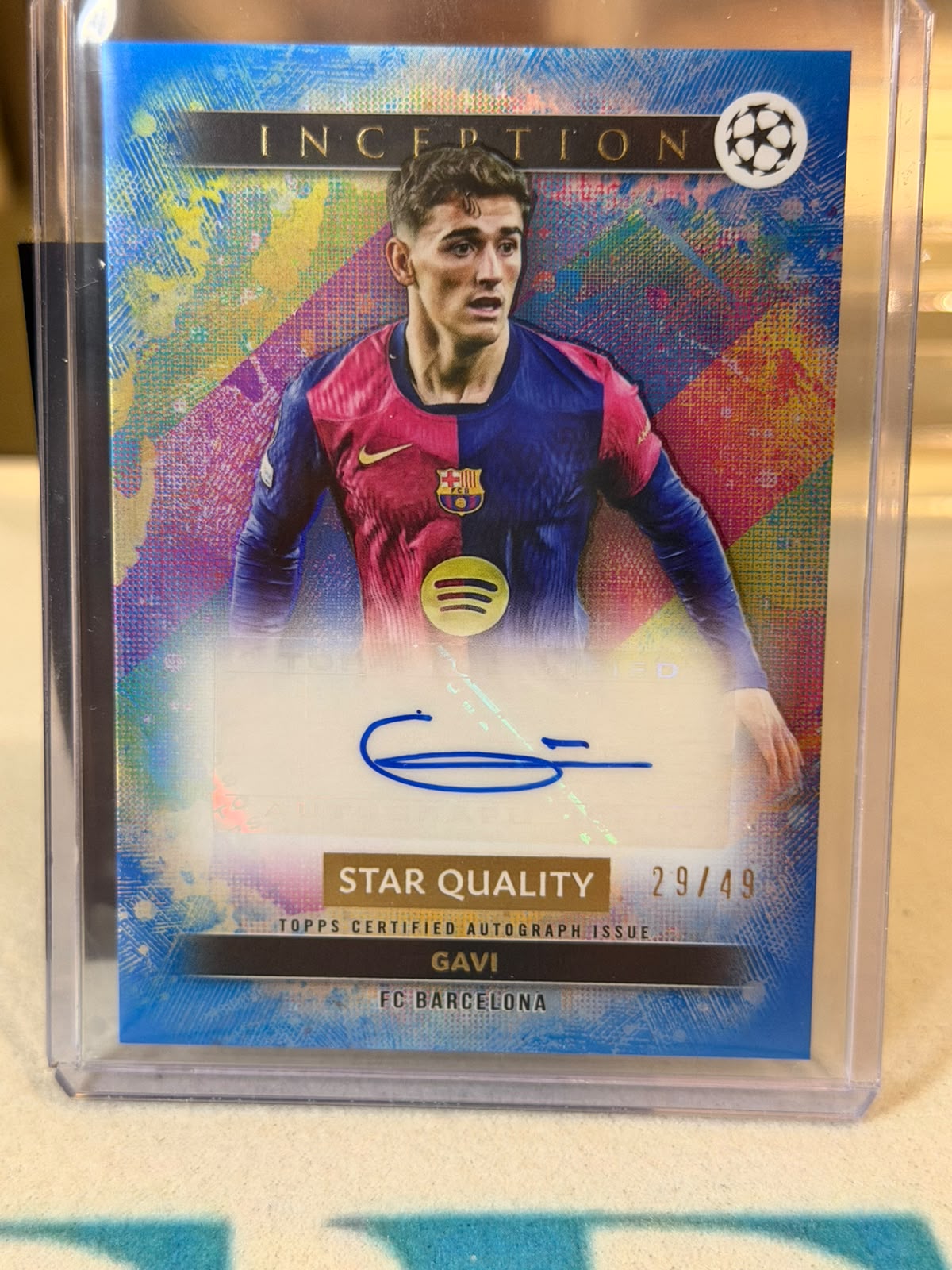 Gavi 29/49 Star Quality Autograph – Topps Inception UEFA Club Competitions 2024/25 – FC Barcelona trading card, front